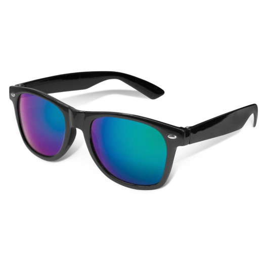Malibu Mirror Lens Sunglasses Black Green